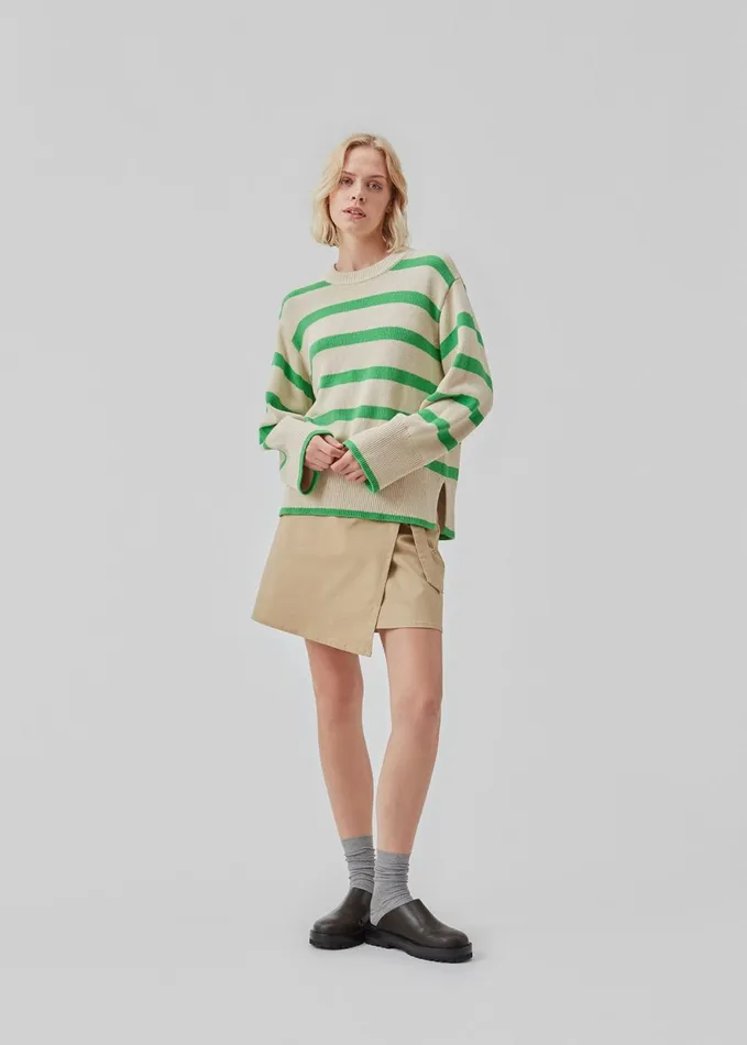 Women CorbinMD Stripe Oneck Green Summer Sand Stripe Modstrm Blouses and Knitwear