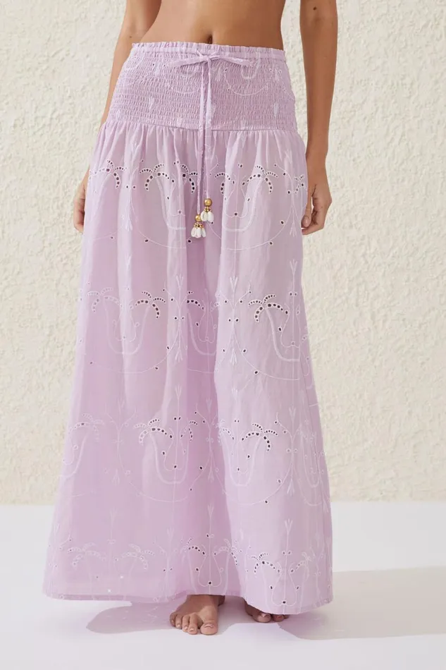 Women Cover Ups Cotton On The Vacation Maxi Skirt Orchid Bouquet Palm Tree