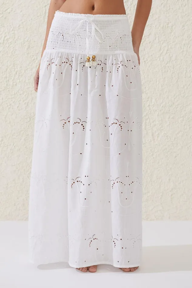 Women Cover Ups Cotton On The Vacation Maxi Skirt White Palm Tree