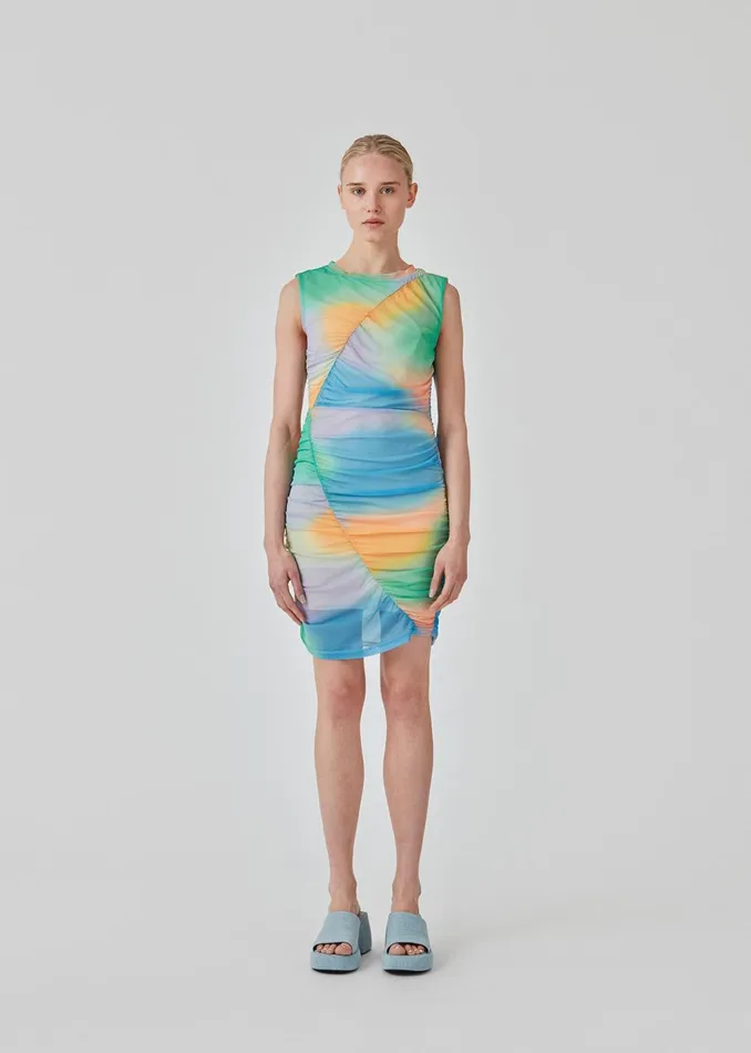 Women DinneMD Print Dress Rainbow Blur Modstrm Dresses Women DinneMD Print Dress Rainbow Blur Modstrm Dresses
