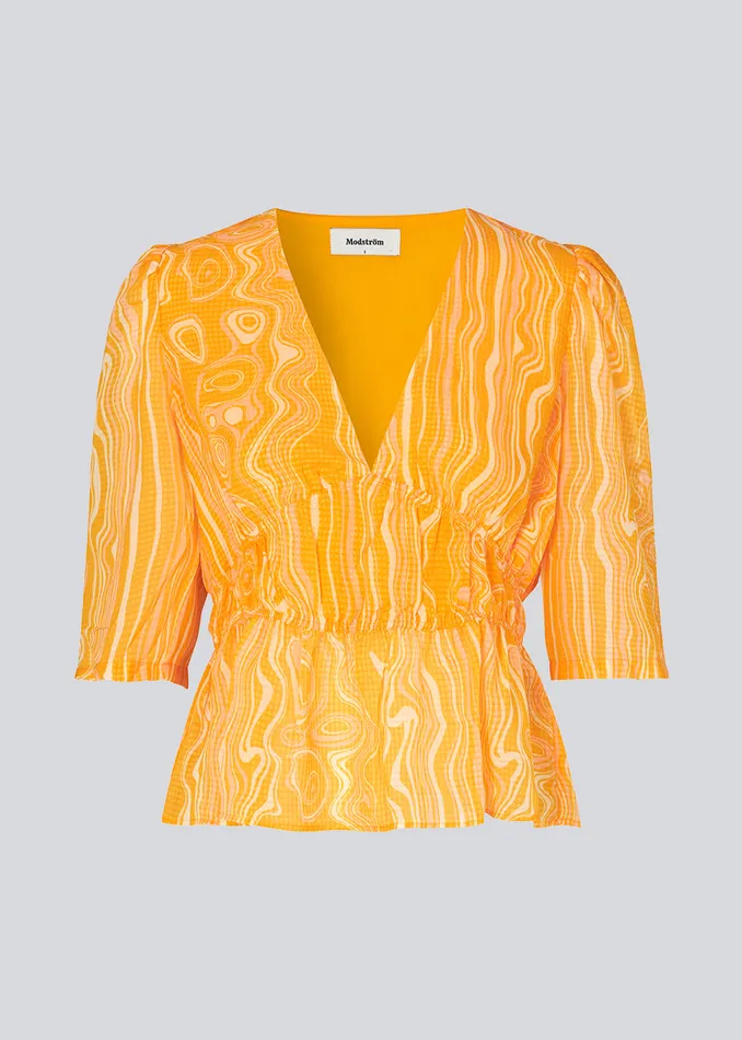 Women DonteMD Print Top Peachy Swirl Modstrm Tops Women DonteMD Print Top Peachy Swirl Modstrm Tops