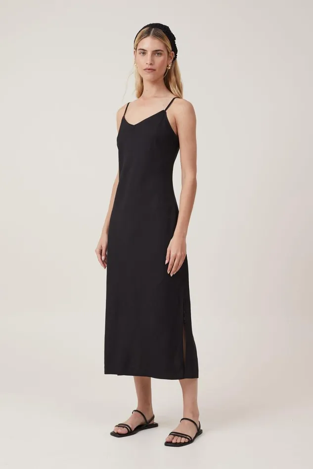 Women Dresses Cotton On Haven Slip Midi Dress Black