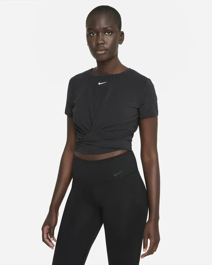 Women DriFit One Luxe Black Nike Tops And TShirts