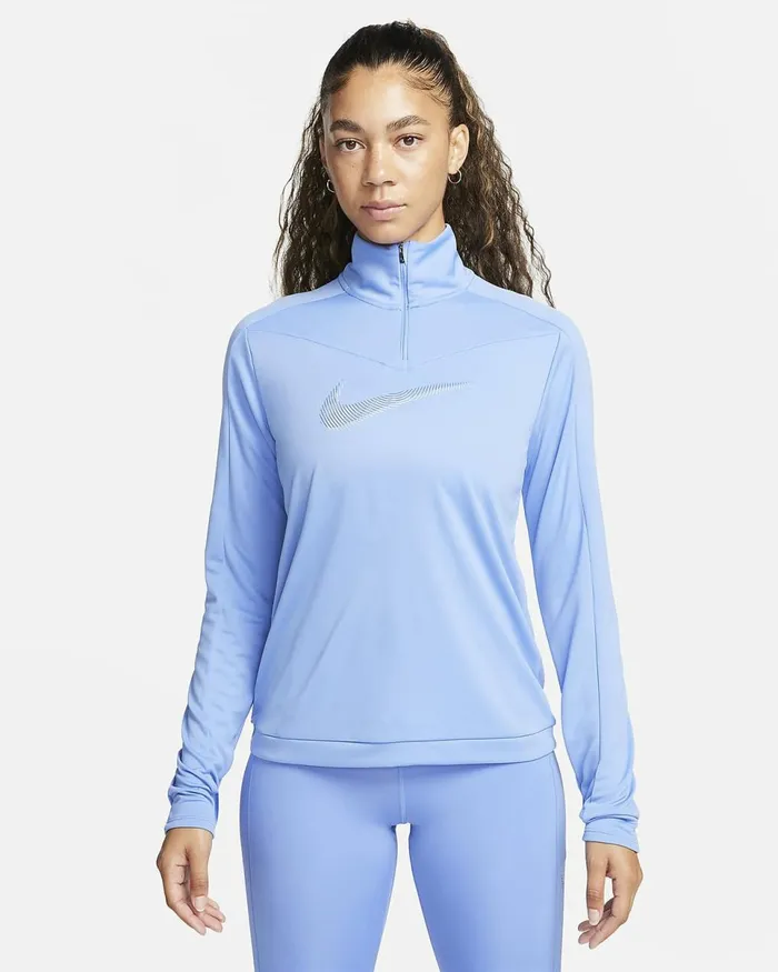 Women DriFit Swoosh Polardiffused Blue Nike Tops And TShirts