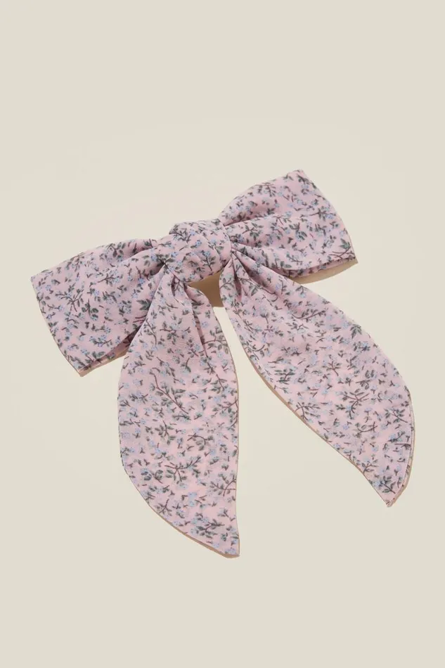 Women Hair Accessories Cotton On Heidi Hair Bow Pink Floral