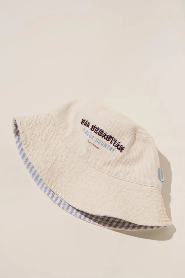 Women Hats Cotton On Reversible Bianca Bucket Hat San Sebastianecru Blue Stripe
