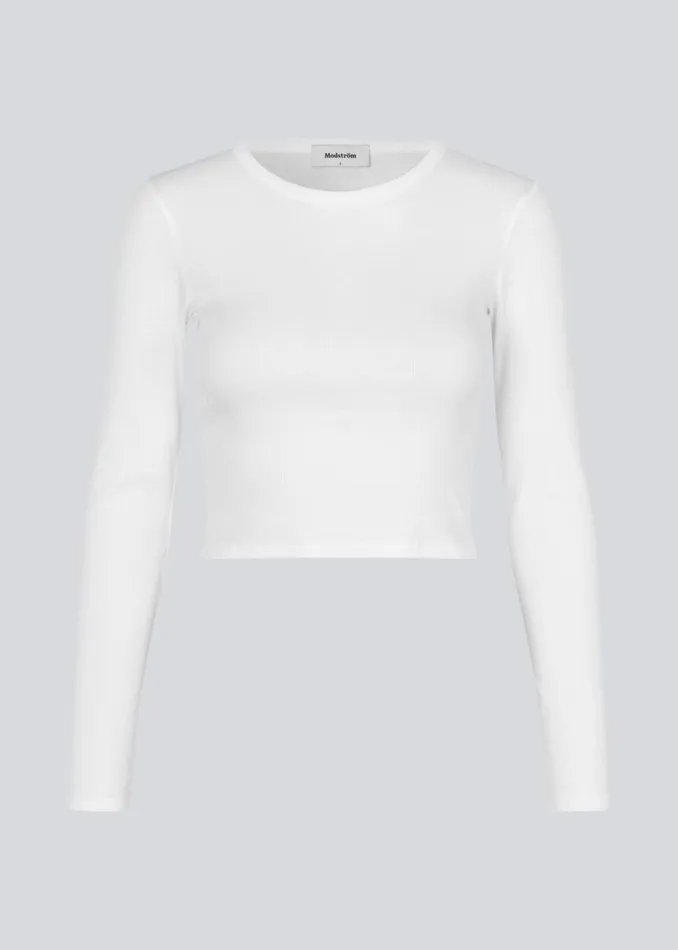 Women IgorMD LS Crop Top Off White Modstrm Tops