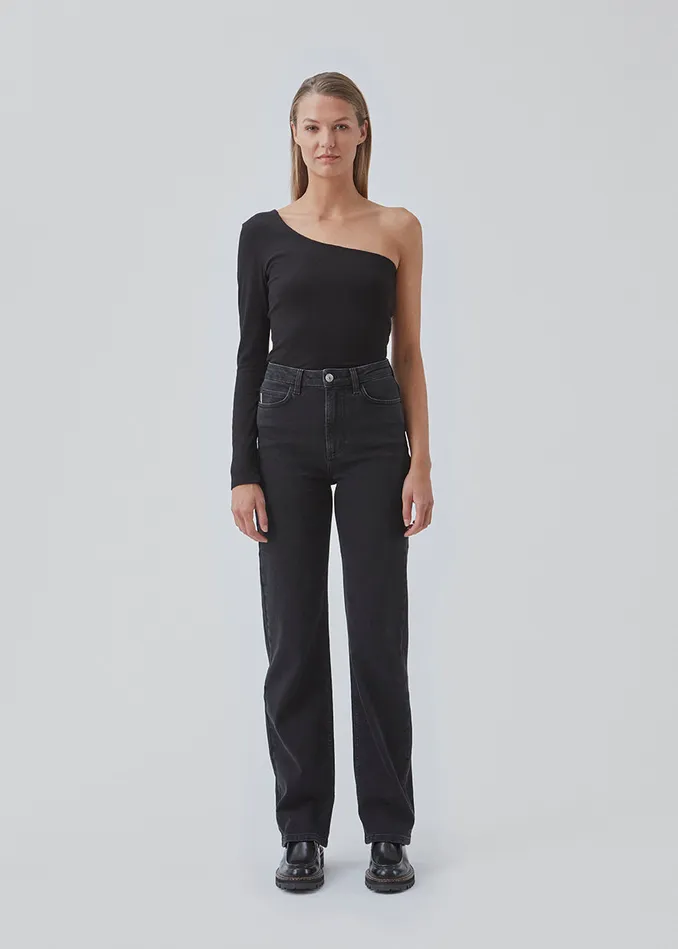 Women IgorMD One Shoulder LS Top Black Modstrm Tops