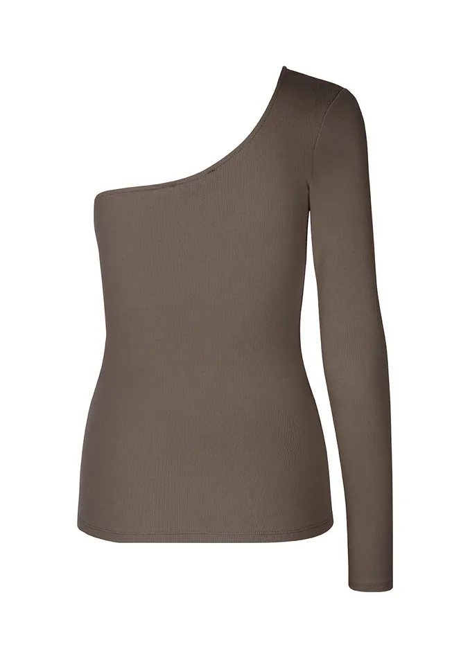 Women IgorMD One Shoulder LS Top Espresso Modstrm Tops Women IgorMD One Shoulder LS Top Espresso Modstrm Tops