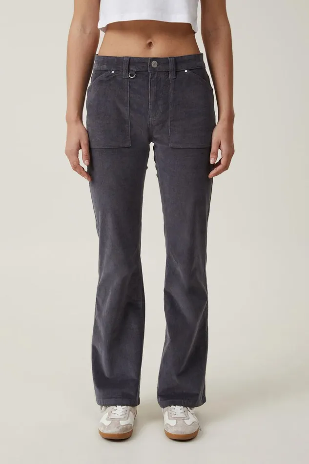 Women Jeans Cotton On Cord Stretch Bootcut Flare Jean Graphiteutility
