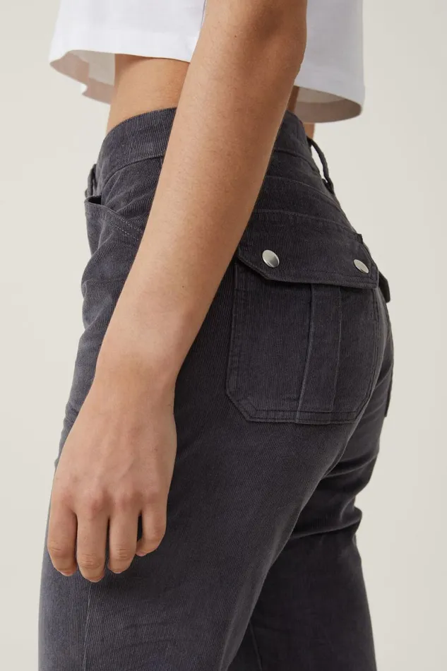Women Jeans Cotton On Cord Stretch Bootcut Flare Jean Graphiteutility