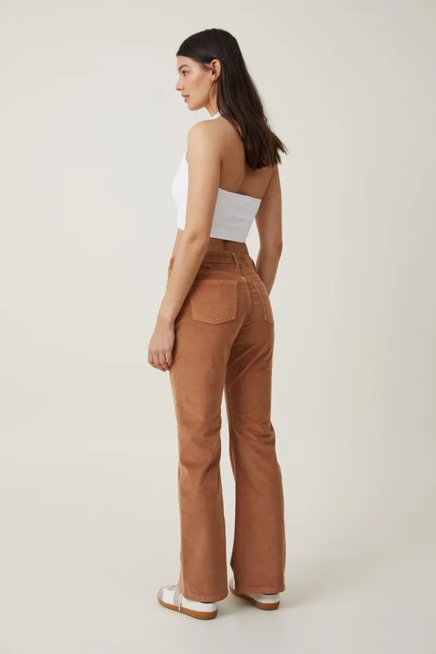 Women Jeans Cotton On Cord Stretch Bootcut Flare Jean Pinecone