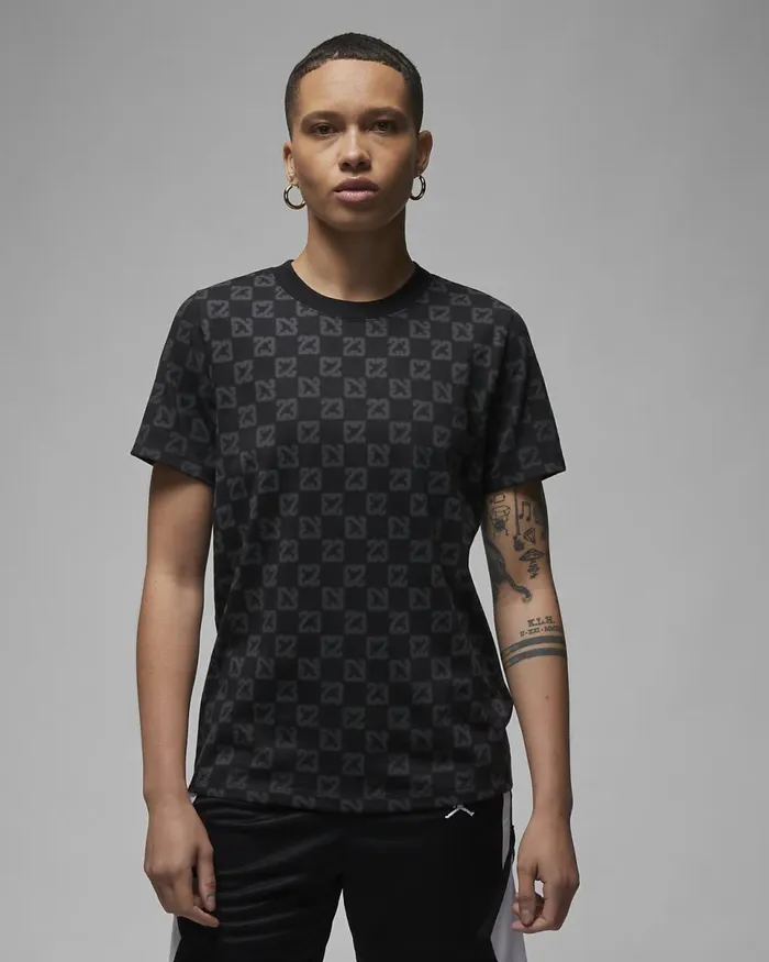 Women Jordan Blackdark Smoke Grey Nike Tops And TShirts