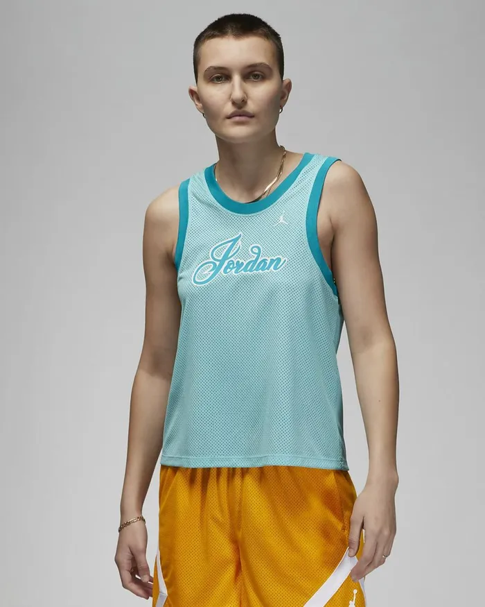 Women Jordan Bleached Aquawhite Nike Tops And TShirts