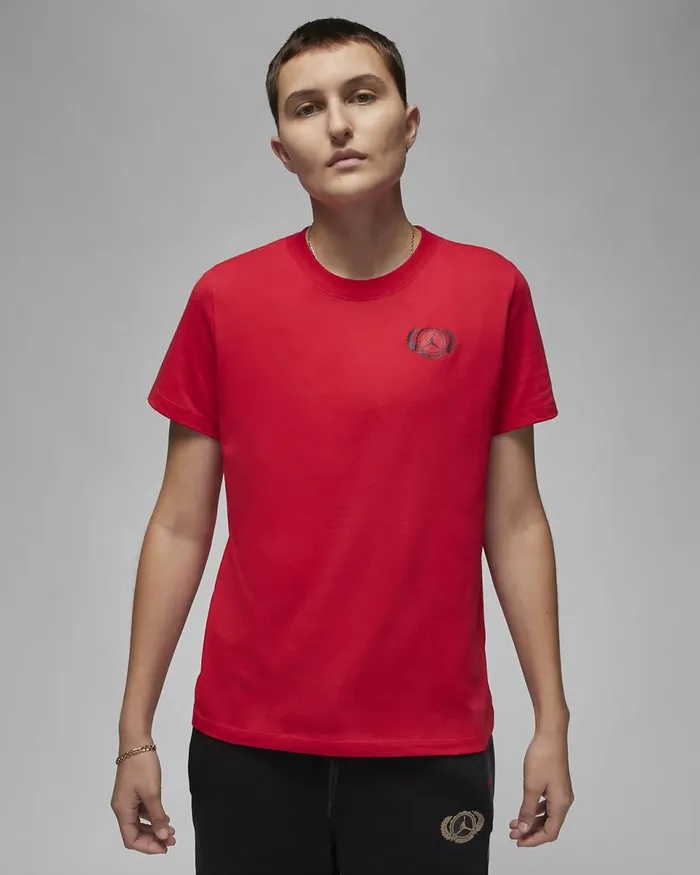 Women Jordan Flight Fire Red Nike Tops And TShirts