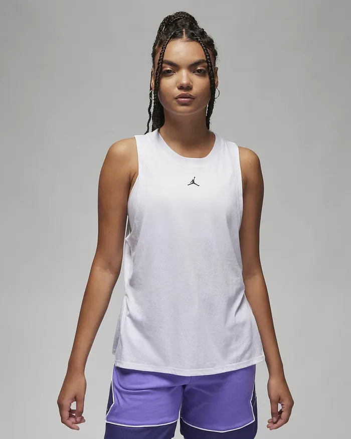 Women Jordan Sport White Nike Tops And TShirts
