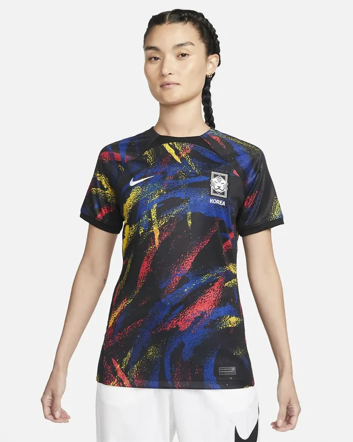 Women Korea 202223 Stadium Away Blackwhite Nike Tops And TShirts