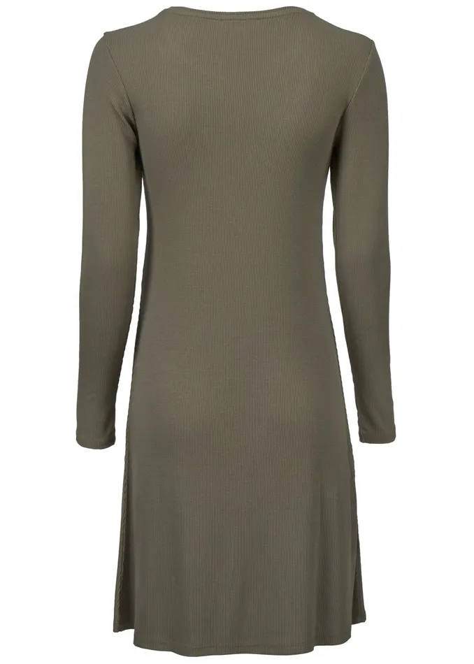Women Krown Flare Dress Dark Khaki Modstrm Dresses Women Krown Flare Dress Dark Khaki Modstrm Dresses
