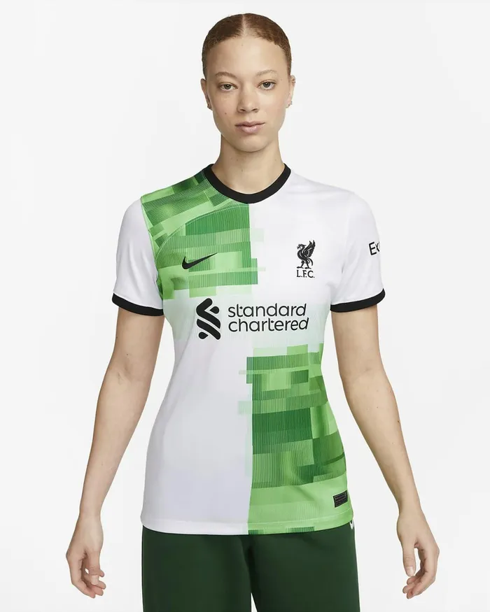 Women Liverpool FC 202324 Stadium Away Whitegreen Sparkblack Nike Tops And TShirts Women Liverpool FC 202324 Stadium Away Whitegreen Sparkblack Nike Tops And TShirts