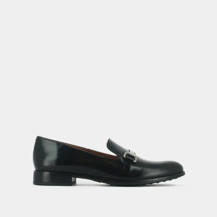 Women Loafers Jonak Black Leather Moccasins