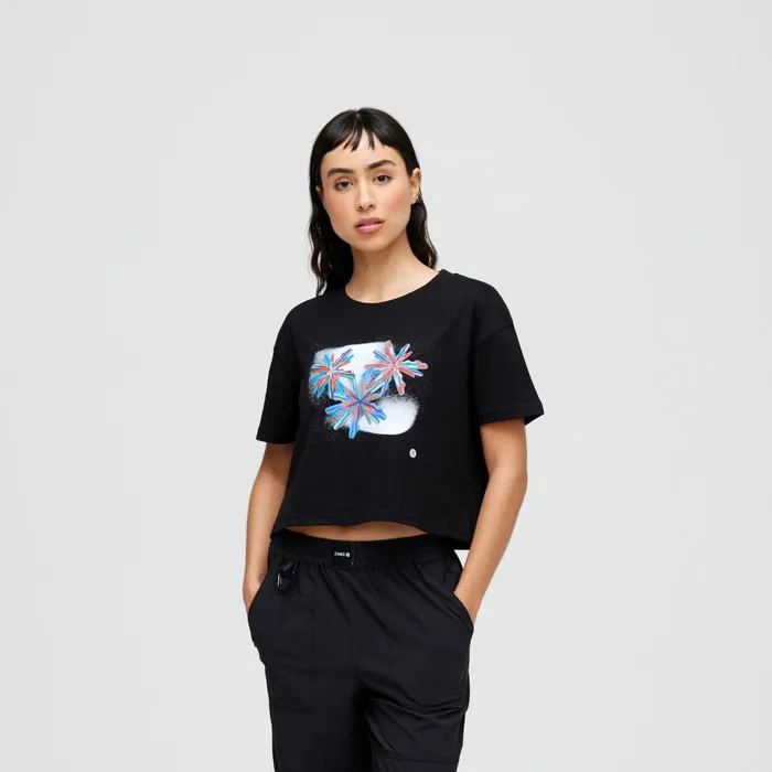Women Melissa X Coyoacan Crop TShirt Black Stance Crop Tops