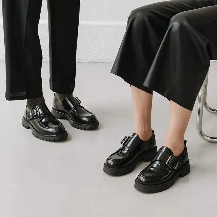 WomenMen Derbies Oxfords Jonak Derbies With Flat Heels Buckles And Visible Stitching