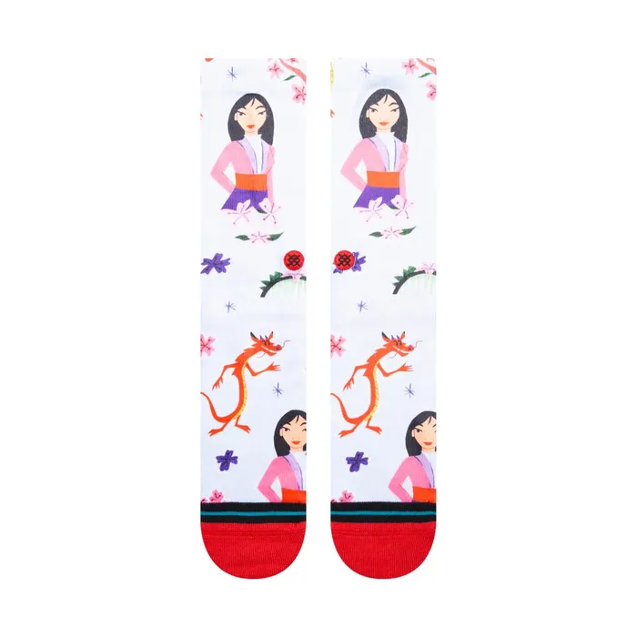 WomenMen Disney 100 Este Preda X Poly Crew Socks Mulan By Estee 8211 Red Stance Crew