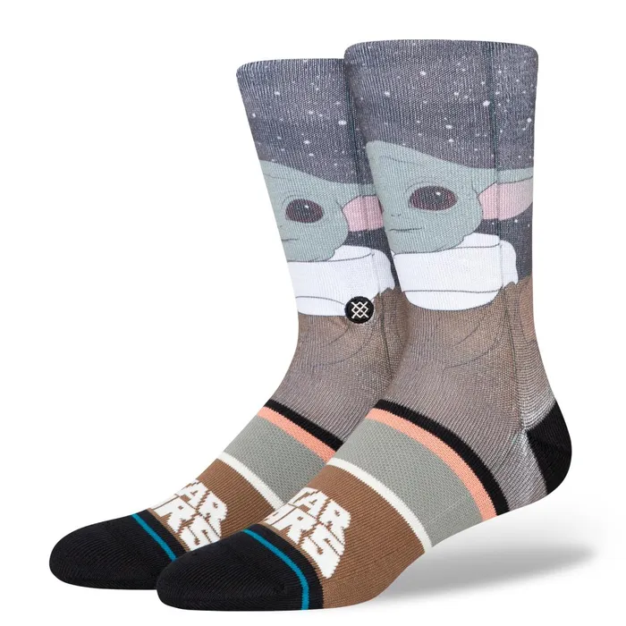 WomenMen Star Wars By Jaz X Poly Crew Socks Grogu 8211 Splattergrey Stance Crew WomenMen Star Wars By Jaz X Poly Crew Socks Grogu 8211 Splattergrey Stance Crew