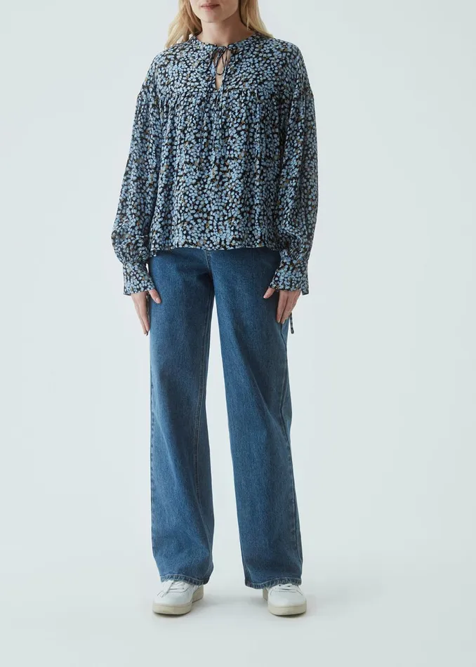 Women Menna Print Top Forest Fleur Modstrm Tops