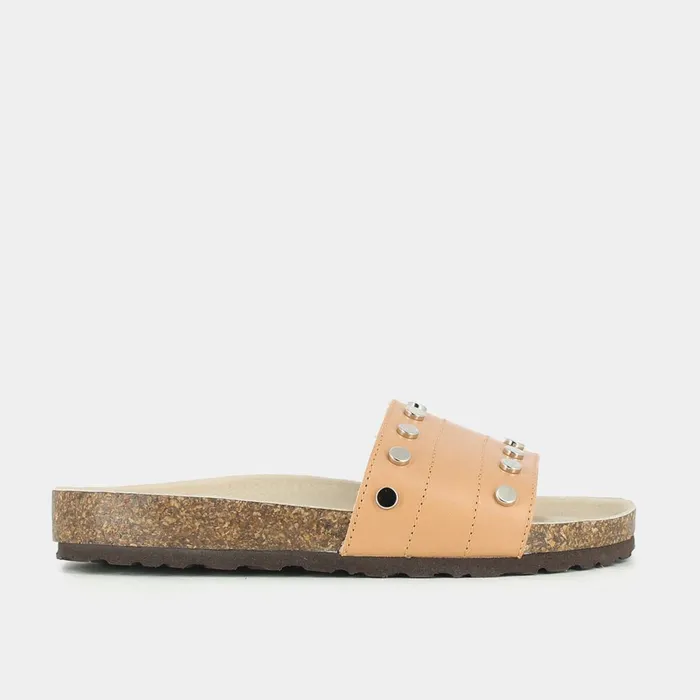 Women Mules Clogs Jonak Beige Leather Mules