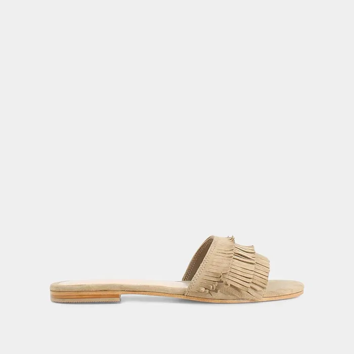 Women Mules Clogs Jonak Beige Suede Mules