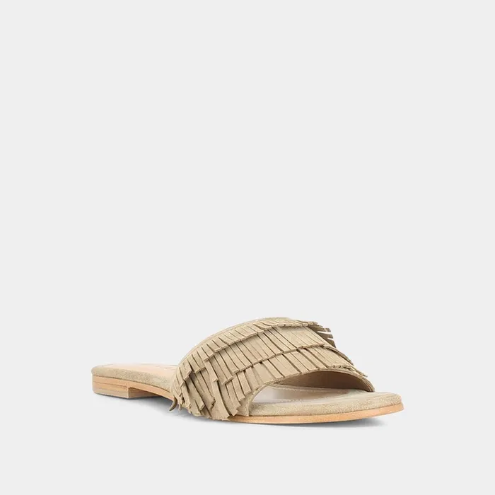 Women Mules Clogs Jonak Beige Suede Mules