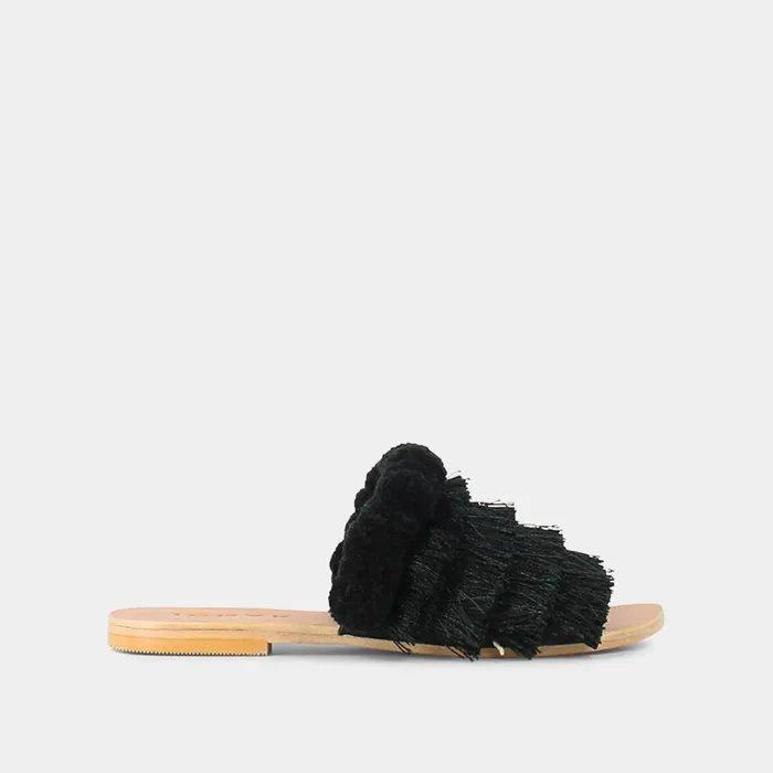Women Mules Clogs Jonak Black Textile Mules