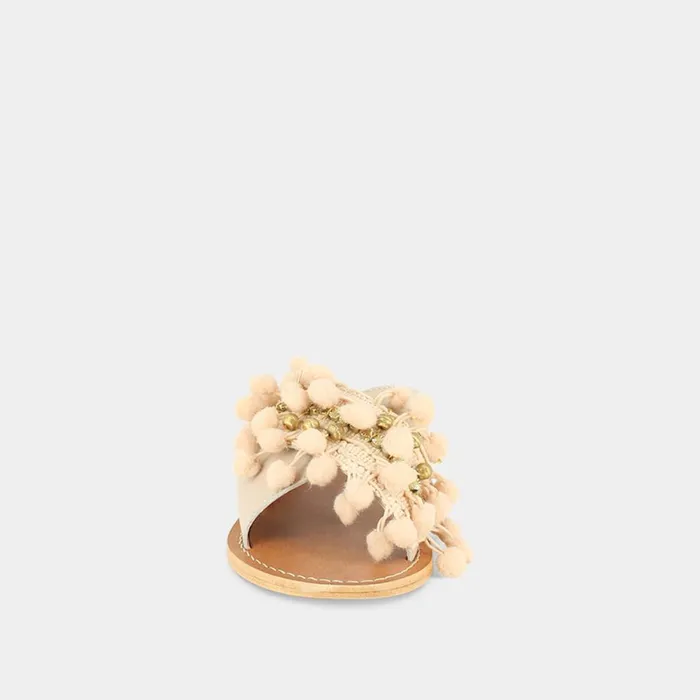 Women Mules Clogs Jonak Mules In Beige Leather And Textile