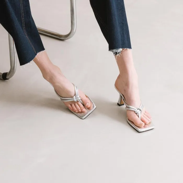 Women Mules Clogs Jonak Mules With Heel And Knotted Straps