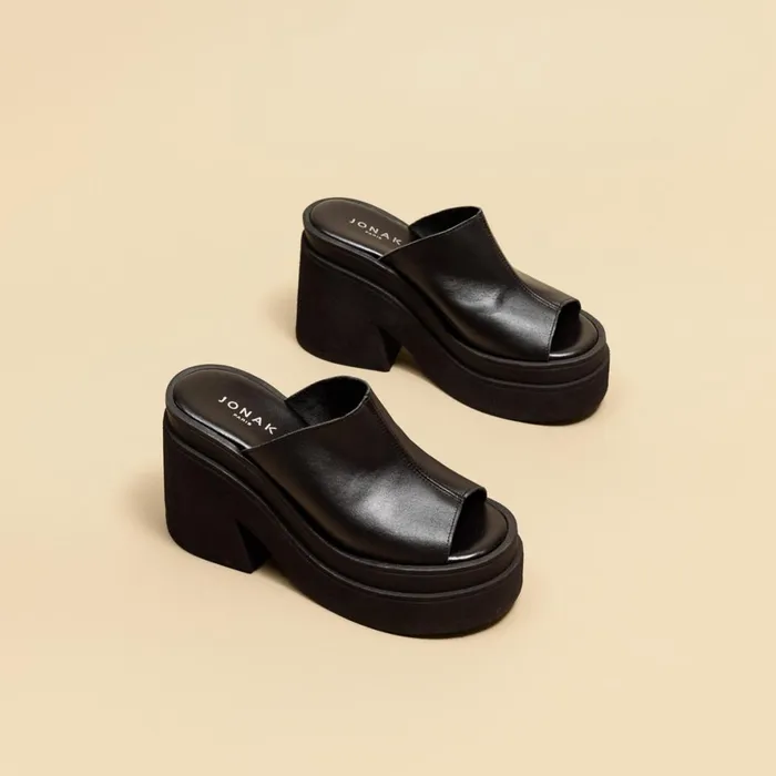Women Mules Clogs Jonak Open Toe Mules With Thick Sole