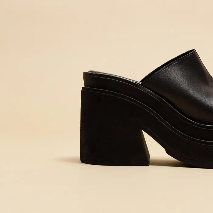 Women Mules Clogs Jonak Open Toe Mules With Thick Sole