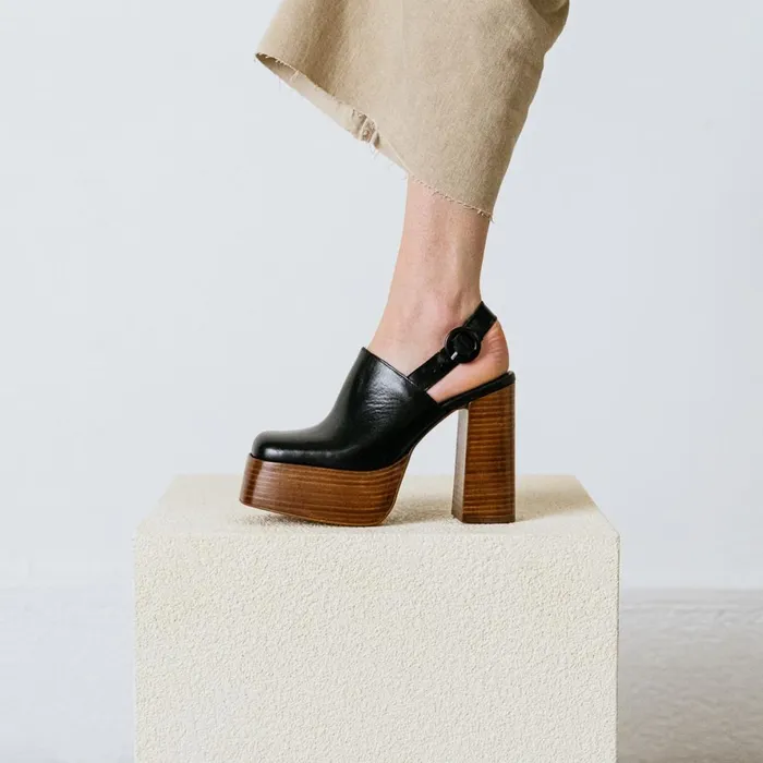 Women Mules Clogs Jonak Platform Mules With Square Toe