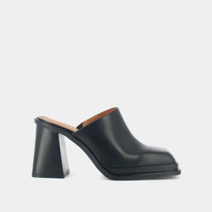 Women Mules Clogs Jonak Square Toe Mules With Thick Heels