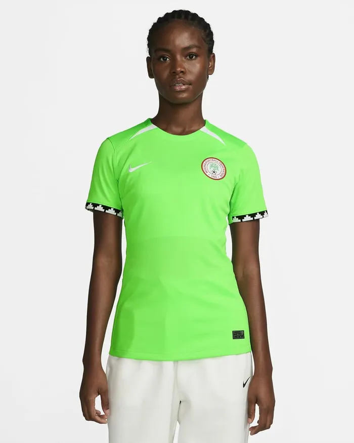 Women Nigeria 2023 Stadium Home Poison Greenwhitewhite Nike Tops And TShirts