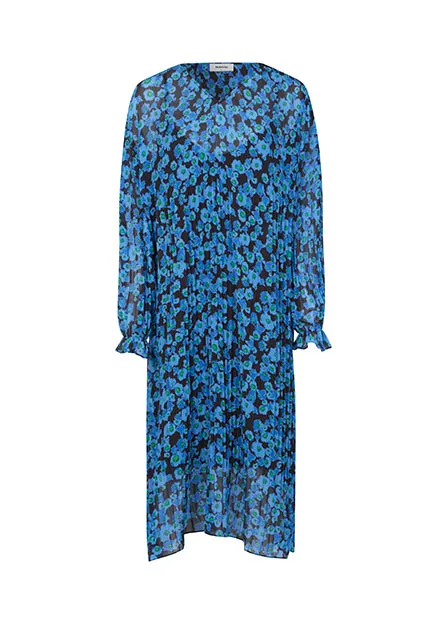 Women OysterMD Print Dress Dark Aqua Flower Modstrm Dresses