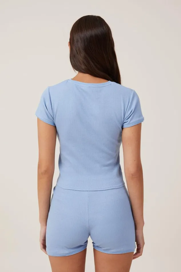 Women Pajamas Cotton On Picot Pointelle TShirt Ocean Spray