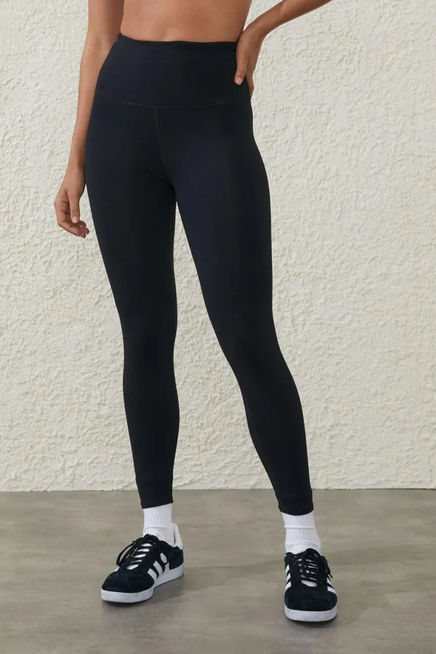 Women Pants Cotton On Active High Waist Core 78 Tight Core Black