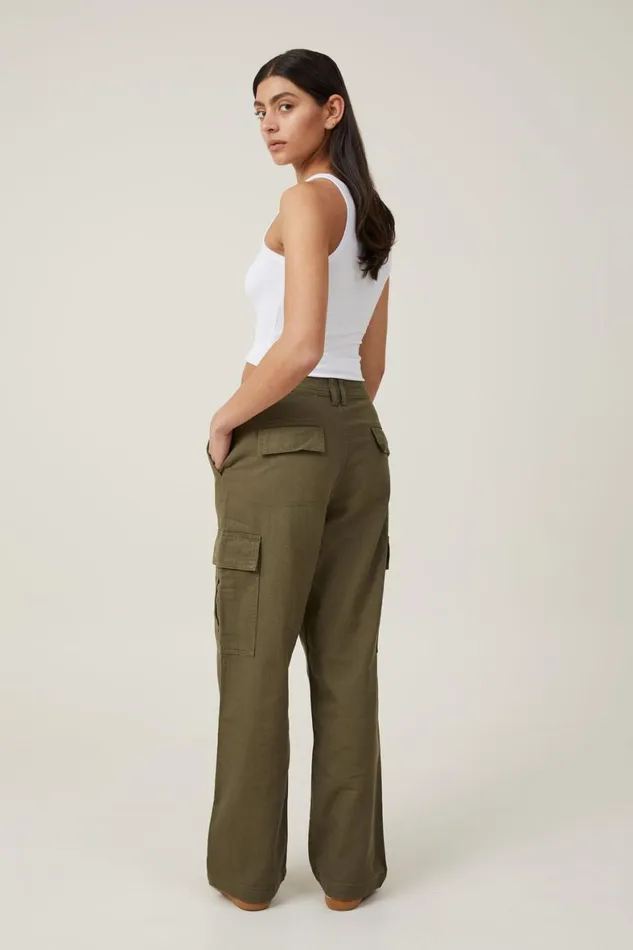 Women Pants Cotton On Bobbie Cargo Pant Soft Olive