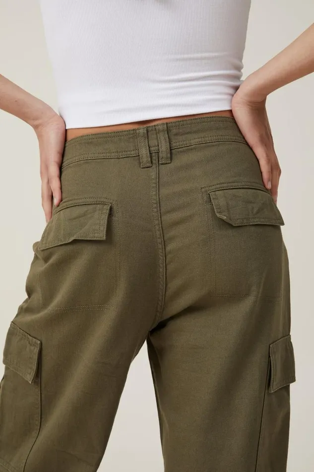 Women Pants Cotton On Bobbie Cargo Pant Soft Olive