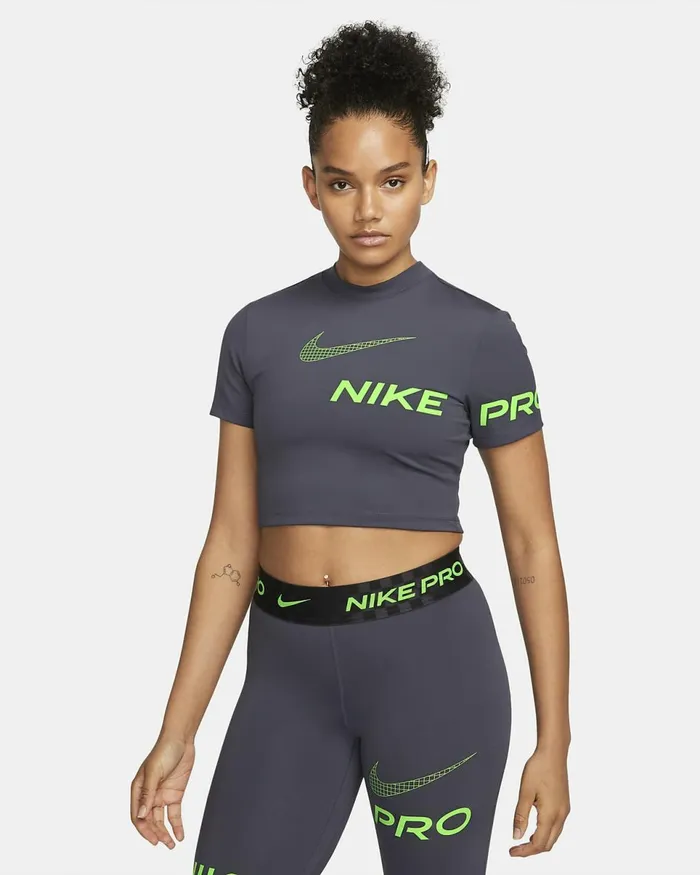 Women Pro DriFit Gridirongreen Strike Nike Tops And TShirts