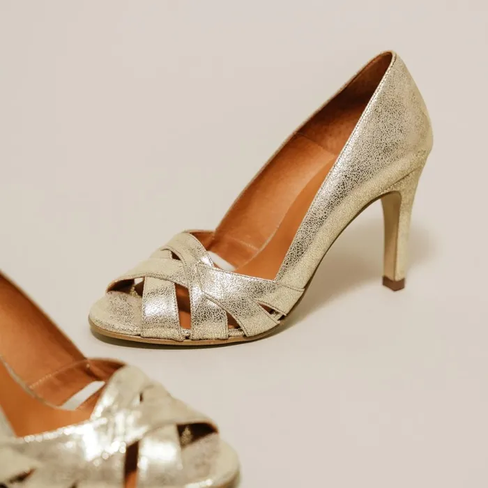 Women Pumps Jonak Open Heels With Crossed Straps