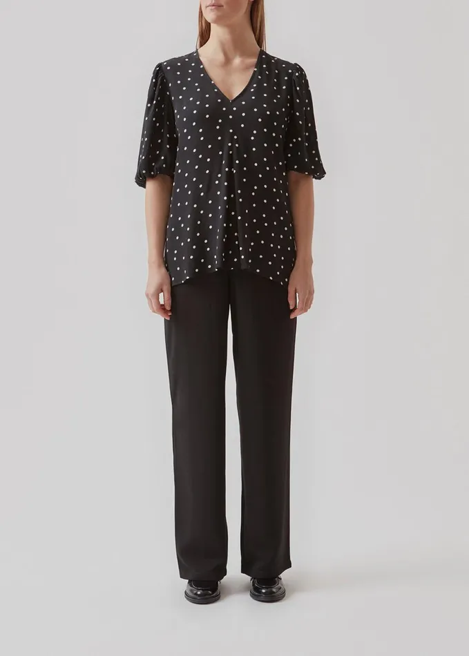 Women RidderMD Print Top Black Polka Dot Modstrm Tops