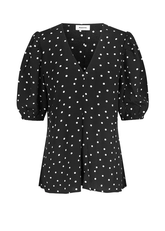 Women RidderMD Print Top Black Polka Dot Modstrm Tops Women RidderMD Print Top Black Polka Dot Modstrm Tops