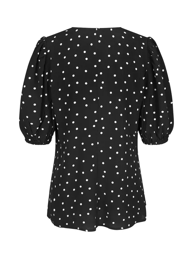 Women RidderMD Print Top Black Polka Dot Modstrm Tops Women RidderMD Print Top Black Polka Dot Modstrm Tops